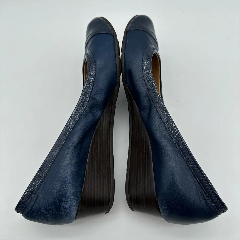 Cole Haan x Nike Air Navy Blue Leather Women's Wedges